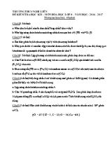 Đề kiểm tra học kì I môn Hóa học Lớp 8+9 - Năm học 2016-2017 - Trường THCS Nghi Liên (Có đáp án)